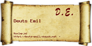 Deuts Emil névjegykártya